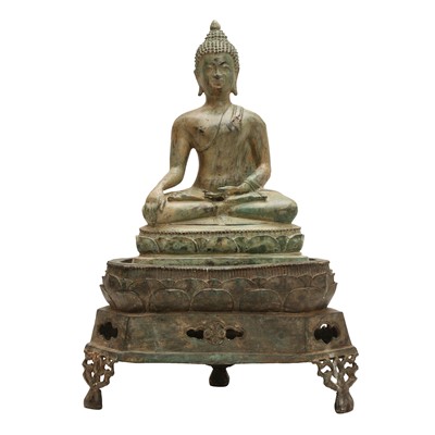 Lot 317 - A Thai bronze figure of Buddha Shakyamuni, 19th/20th century