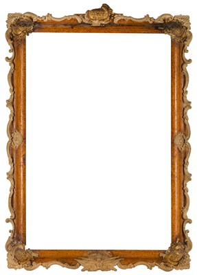 Lot 259 - 19th Century English burr, walnut and composition cushion moulded frame