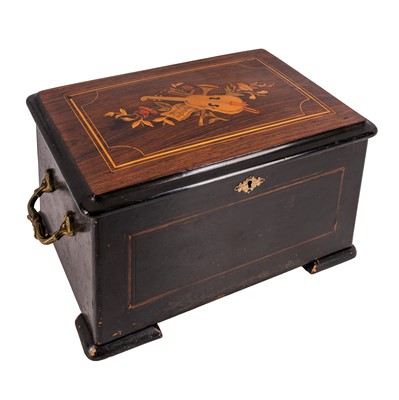 Lot 185 - A Late 19th century Swiss rosewood and marquetry music box