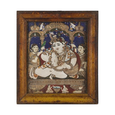 Lot 137 - A Tanjore painting of Baby Krishna stealing butter, early 19th century