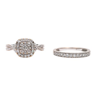 Lot 145 - A diamond bridal ring set