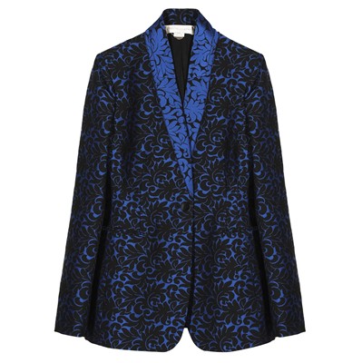 Lot 462 - Stella McCartney Black Wool Brocade Longline Blazer - Size 44
