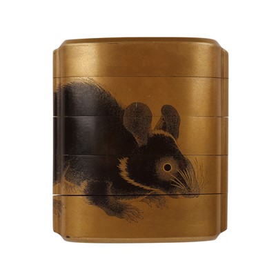 Lot 43 - A fine Japanese four-case gold lacquer inro attributed to Shiomi Masanari, Edo period, 18th-19th century