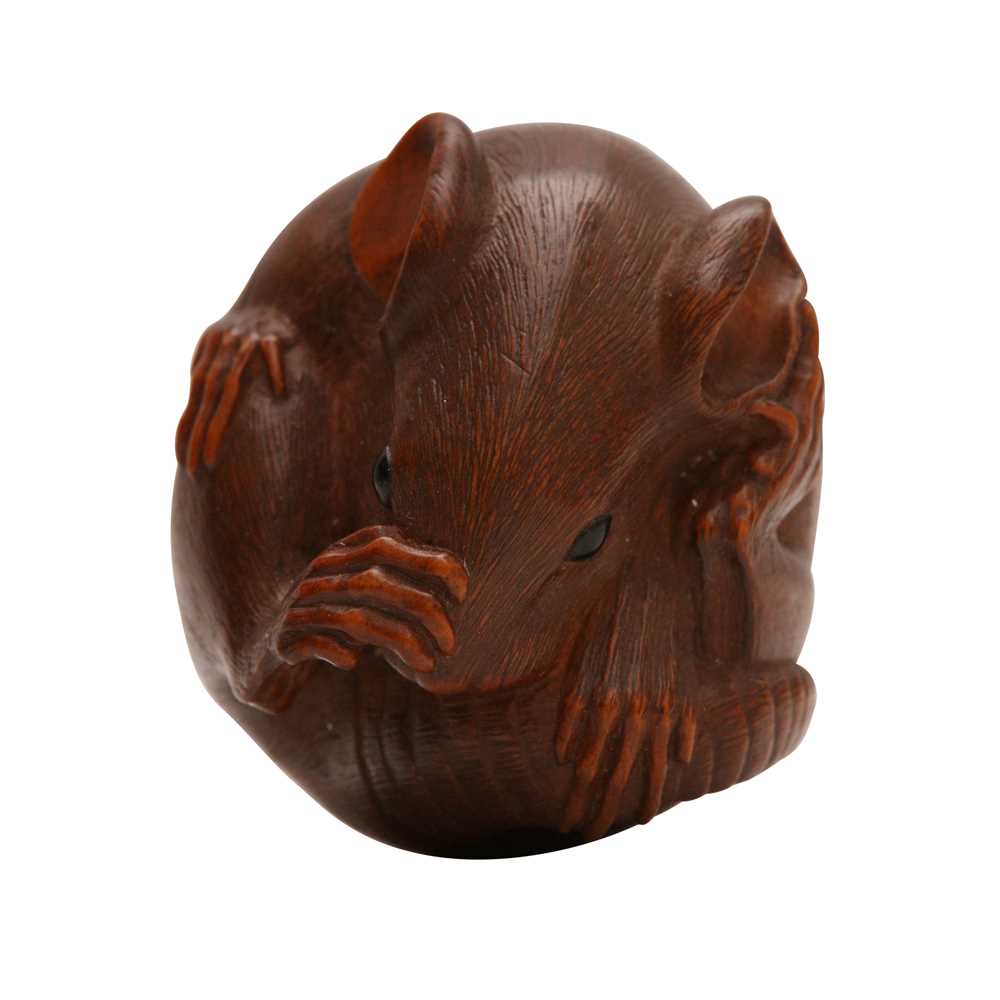 52 - A fine Japanese netsuke of a rat by Sakai Masakiyo (1875-1955), Edo-Meiji period, 19th century