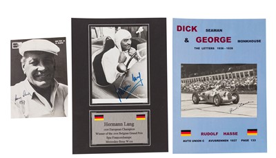 Lot 610 - 1937 Belgian Grand Prix.- Rudolf Hass, Hans Stuck and Hermann Lang