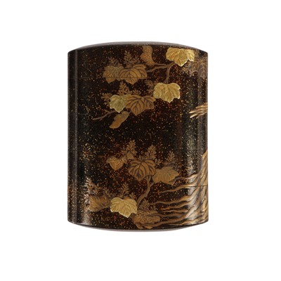 Lot 45 - A Japanese black lacquer four-case inro by Hideteru, Edo-Meiji period, 18th-19th century