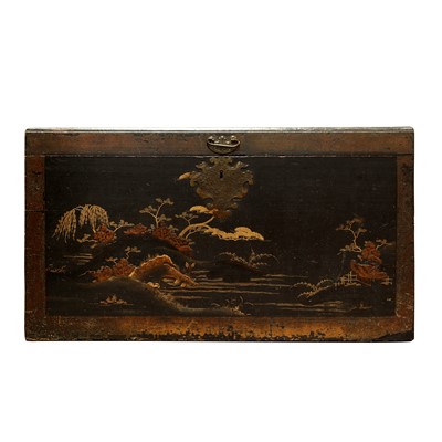 Lot 37 - A Japanese export black lacquer box, Edo period, 17th-18th century