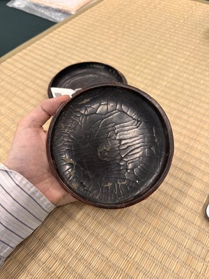 Lot 71 - A rare Chinese cinnabar lacquer 'chrysanthemum' box and cover, Ming dynasty