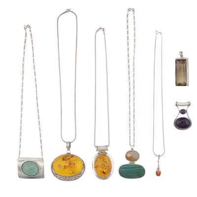 Lot 123 - Five necklaces and two pendants