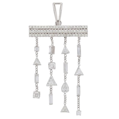 Lot 46 - A diamond multi-strand pendant