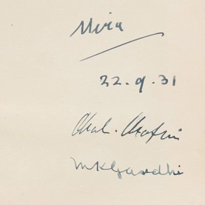 Lot 54 - Gandhi, Chaplin. Signatures. India in Bondage