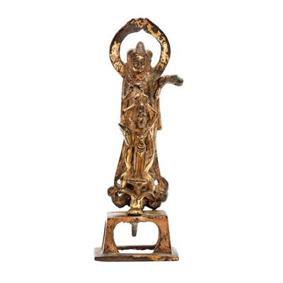 Lot 153 - A Chinese gilt-bronze figure of Bodhisattva, Tang dynasty