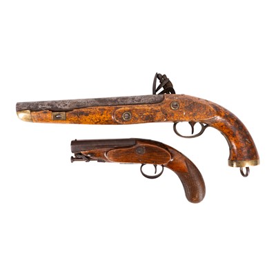 Lot 238 - A Belgian 16-bore flintlock holster pistol
