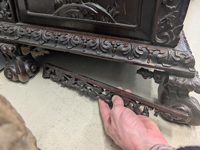 Lot 130 - A fine Chinese export carved and pierced hardwood (hongmu) display cabinet, late 19th century