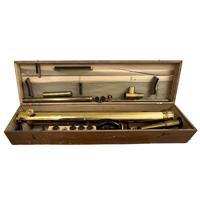 Lot 394 - Terrestrial Telescope, Brass, by Flatters & Garnett, Manchester.