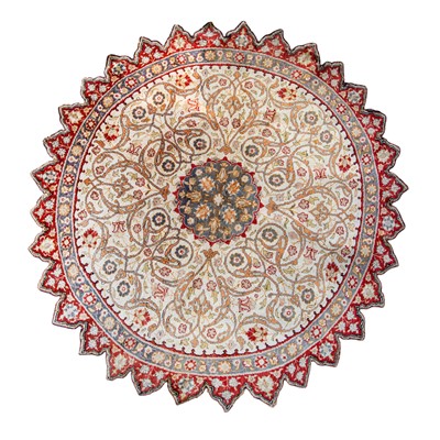 Lot 263 - A fine Panderma circular rug, Turkey