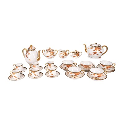 Lot 133 - An early 20th century Japanese Satsuma porcelain dinner, tea and coffee service