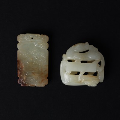 Lot 143 - Two Chinese jade carvings, 20th century