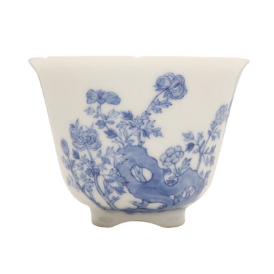 Lot 84 - A Chinese blue and white 'month' cup, 19th/20th century, Lan ting zhai mark