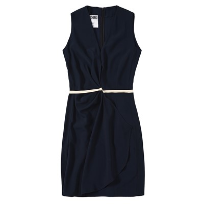 Lot 442 - Moschino Couture Navy Sleeveless Drape Dress