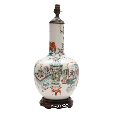 Lot 295 - A Chinese famille-rose bottle vase, Qing dynasty, 19th century