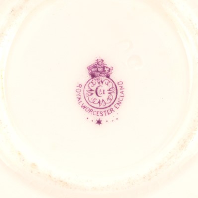Lot 174 - James Stinton (1870-1961) for Royal Worcester, set of six hand-painted cabinet cups and saucers