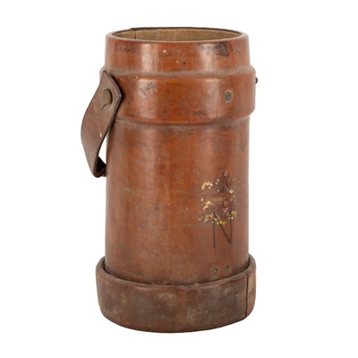 Lot 240 - A leather shell carrier, late 19th / early 20th century