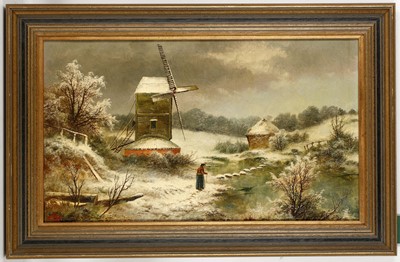 Lot 141 - E. Songstasse, 19th century. 'Old Mill, Essex'....