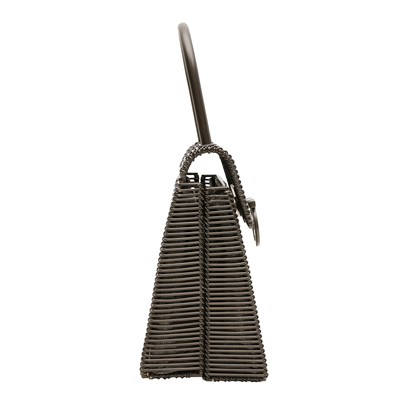 Lot 55 - Ferragamo Gunmetal DO-21 Metal Top Handle Bag