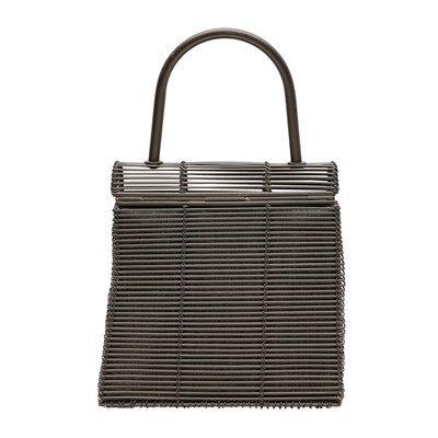 Lot 55 - Ferragamo Gunmetal DO-21 Metal Top Handle Bag