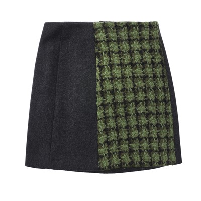 Lot 423 - Louis Vuitton Grey Wool A Line Skirt - Size 38