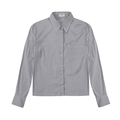 Lot 22 - Chanel Grey Poplin Long Sleeve Shirt