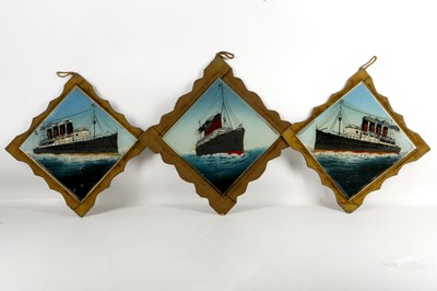 Lot 513 - Cunard shipping interest, reverse glass...