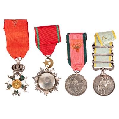 Lot 69 - Group, Crimea Medal, French Légion d'Honneur, Turkish Crimea Medal and Order of the Medjidie