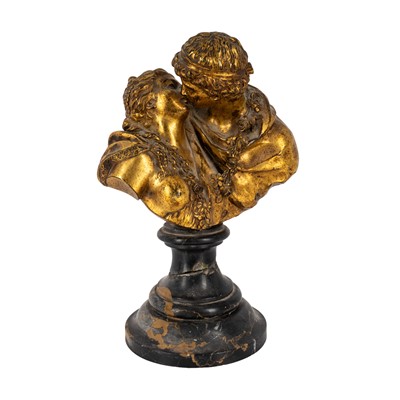 Lot 150 - Jean-Antoine Houdon (French, 1741 - 1828), Le Baiser Rendu (The Kiss Received)