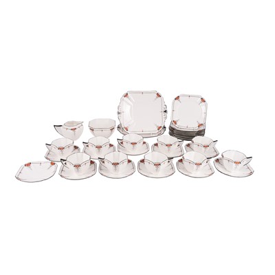 Lot 368 - A Shelley Queen Anne tea service in the Red Daisy pattern number 11497