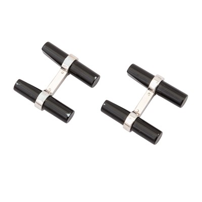 Lot 196 - Cartier | A pair of black onyx cufflinks