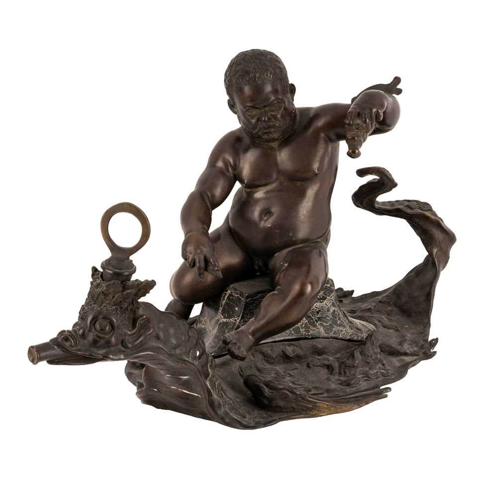Lot 120 - After Giambologna (Flemish, 1529-1608), bronze sculpture of 'Morgante Riding on a Dragon'