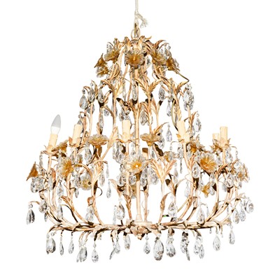 Lot 81 - A Venetian gilt metal and glass chandelier, mid-20th century