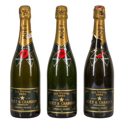 Lot 27 - Moet & Chandon Dry Imperial 1981 & 1982 - 3 bottles