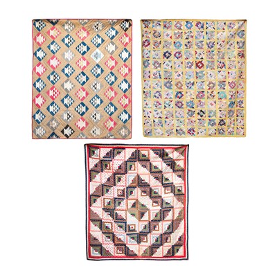 Lot 267 - Folk Art - A group of three patchwork quilts, circa 1890-1940