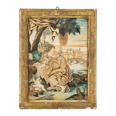 Lot 271 - An early 18th Century French silk and wool tapestry fragment
