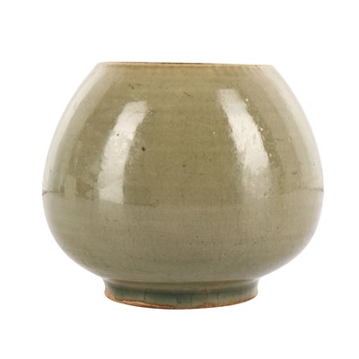Lot 286 - A Chinese Longquan-style celadon-glazed 'lotus' water pot, 20th century
