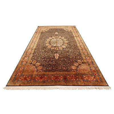 Lot 71 - An extremely fine silk Kashmir carpet, North India