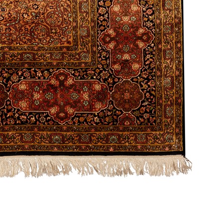 Lot 71 - An extremely fine silk Kashmir carpet, North India