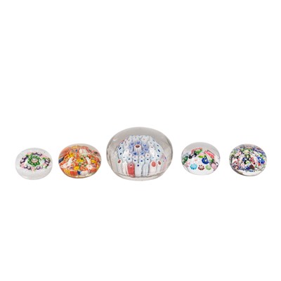 Lot 446 - A group of three French paperweights, possibly Clichy, mid to late-19th century