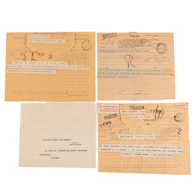 Lot 328 - Aeronautical Memorabilia.- De Pinedo Telegrams 1927