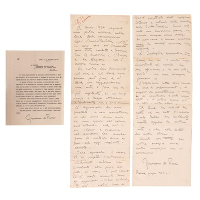 Lot 326 - Aeronautical Memorabilia.- Autograph letter by Francesco de Pinedo