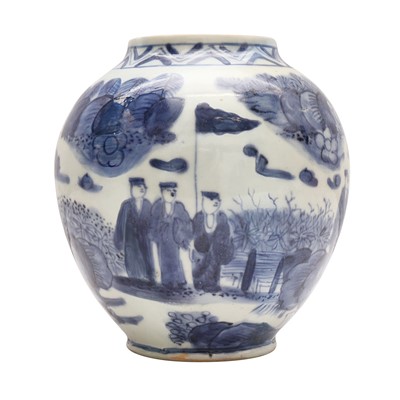Lot 84 - A Japanese Arita blue and white vase, Edo period, 17th century