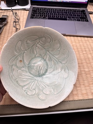 Lot 468 - A Chinese Qingbai 'peony' carved bowl, Southern Song dynasty